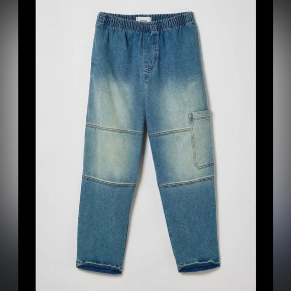 BDG Relaxed Fit Jeans in Blue and Tan - Picture 3 of 14